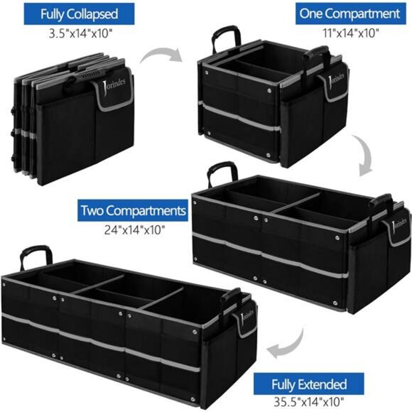 Trunk Organizer With Reflective Stripe For Car,Cargo Organizer For Suv - Picture 4 of 8